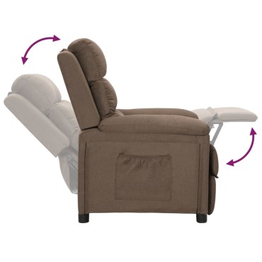 vidaXL Πολυθρόνα Ανακλινόμενη Taupe Υφασμάτινη 74x92x101,5cm 1 τεμ.