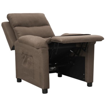 vidaXL Πολυθρόνα Ανακλινόμενη Taupe Υφασμάτινη 74x92x101,5cm 1 τεμ.