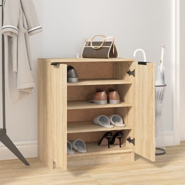 vidaXL Παπουτσοθήκη Sonoma Δρυς 59x35x70cm από Επεξεργασμένο Ξύλο
