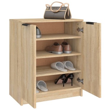 vidaXL Παπουτσοθήκη Sonoma Δρυς 59x35x70cm από Επεξεργασμένο Ξύλο