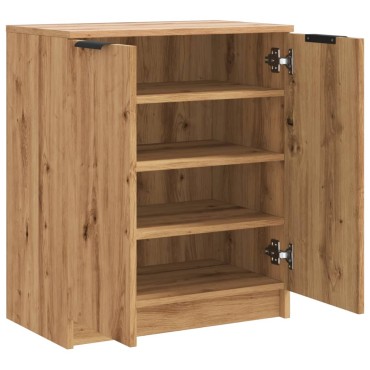 vidaXL Παπουτσοθήκη Αρτισιανή Δρυς 59x35x70cm Επεξ. Ξύλο