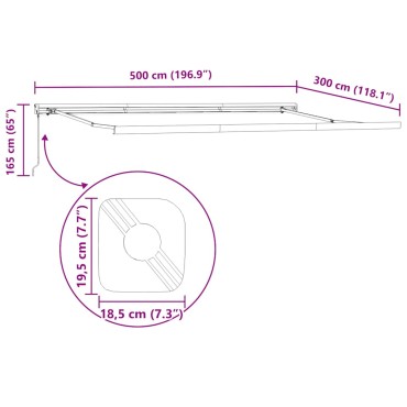 vidaXL Τέντα Πτυσσόμενη Χειροκίνητη Καφέ 500x300 εκ.