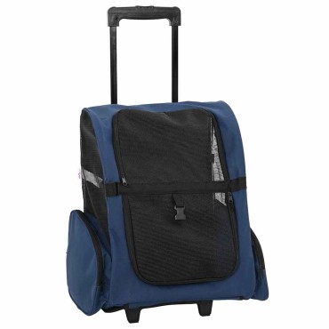 vidaXL Καρότσι Κατοικίδιων 3 σε 1 Μπλε 48x32x57 εκ. από Ύφασμα Oxford
