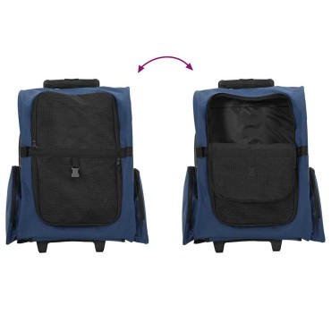 vidaXL Καρότσι Κατοικίδιων 3 σε 1 Μπλε 48x32x57 εκ. από Ύφασμα Oxford