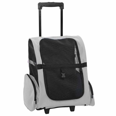 vidaXL Καρότσι Κατοικίδιων 3 σε 1 Γκρι 48x32x57 εκ. από Ύφασμα Oxford