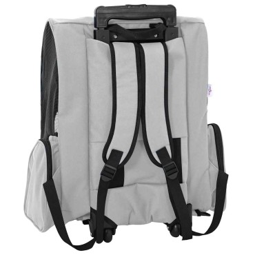 vidaXL Καρότσι Κατοικίδιων 3 σε 1 Γκρι 48x32x57 εκ. από Ύφασμα Oxford
