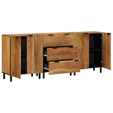 vidaXL 3 Έπιπλα Σαλονιού Καφέ 60x33x75cm Μασίφ Ξύλο Ακακίας