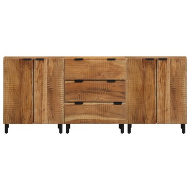 vidaXL 3 Έπιπλα Σαλονιού Καφέ 60x33x75cm Μασίφ Ξύλο Ακακίας