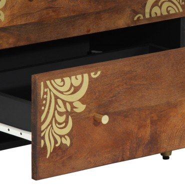 vidaXL Πλαϊνές Ντουλάπες 2 τεμ. Χρώμα Μέλι 60x33,5x75cm Συμπαγές Ξύλο Μάνγκο