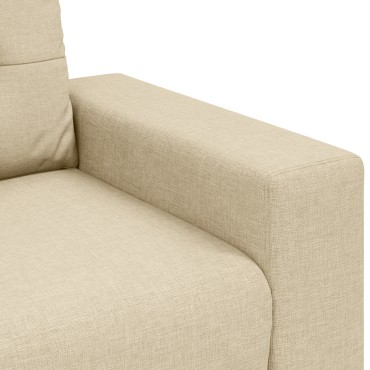 vidaXL Σαλόνι 2 Τεμαχίων με Μαξιλάρια Κρεμ Υφάσματος