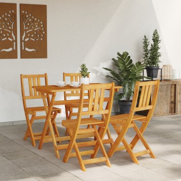 vidaXL Πτυσσόμενες Καρέκλες Κήπου 4 τεμ. 36x46x86cm Μασίφ Ξύλο Ακακίας