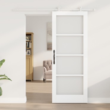 Συρόμενη Πόρτα vidaXL 'ORKDAL' Λευκό MDF & Γυαλί, Εσωτερική Πόρτα vidaXL 'ORKDAL' Λευκή 78x202x4 εκ.