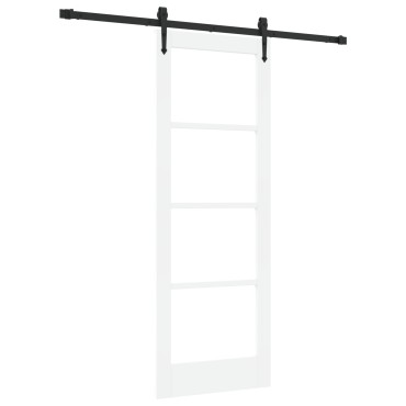 vidaXL Συρόμενη Πόρτα με Σετ Υλικών Λευκή 73.5x198.5 εκ. Σαθρού Ξύλου Πεύκου