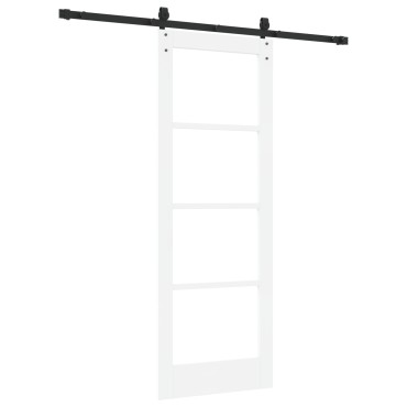 vidaXL Συρόμενη Πόρτα με Σετ Υλικών Λευκή 73.5x198.5 εκ. Σαθρού Ξύλου Πεύκου