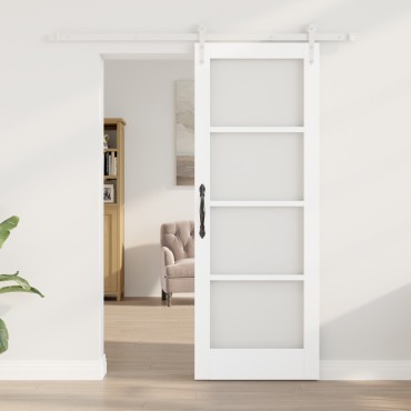 vidaXL Συρόμενη Πόρτα με Σετ Υλικών Λευκή 73.5x198.5 cm Στρατηγικά Ξύλο Πεύκου