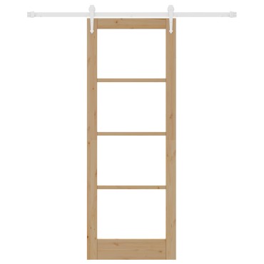 Συρόμενη Πόρτα με Εξαρτήματα vidaXL 78x211 cm Μασίφ Ξύλο Πεύκο, Εσωτερική Πόρτα vidaXL με Γυαλί 'ORKDAL'78x211x4 cm Μασίφ Ξύλο Πεύκο