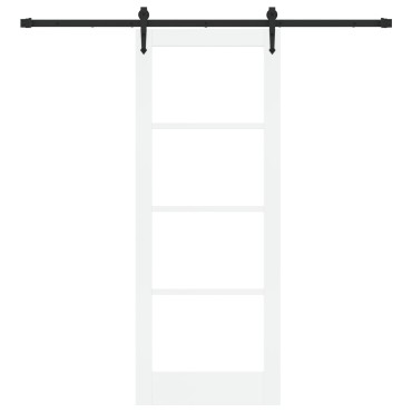 vidaXL Συρόμενη Πόρτα με Σετ Υλικών Λευκή 78x202 cm Συμπαγές Ξύλο Πεύκου