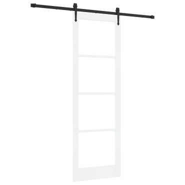 vidaXL Συρόμενη Πόρτα με Σετ Υλικών Λευκή 78x232 cm Μασίφ Ξύλο Πεύκο