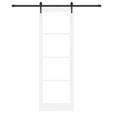 vidaXL Συρόμενη Πόρτα με Σετ Υλικών Λευκή 78x232 cm Μασίφ Ξύλο Πεύκο