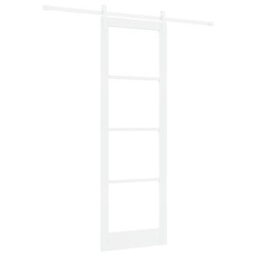 vidaXL Συρόμενη Πόρτα με Σετ Υλικών Λευκή 78x232 cm Συμπαγές Ξύλο Άλσους