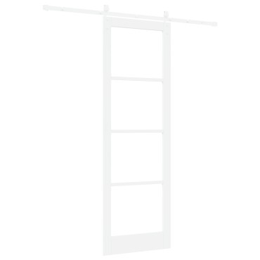 vidaXL Συρόμενη Πόρτα με Σετ Υλικών Λευκή 78x232 cm Συμπαγές Ξύλο Άλσους