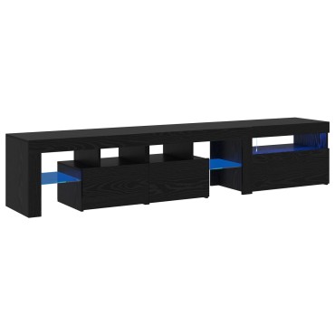 vidaXL Σετ Βαθμολογικών Κέντρων 2 τμχ με Φώτα LED Μαύρος Δρυς Επεξεργασμένο Ξύλο