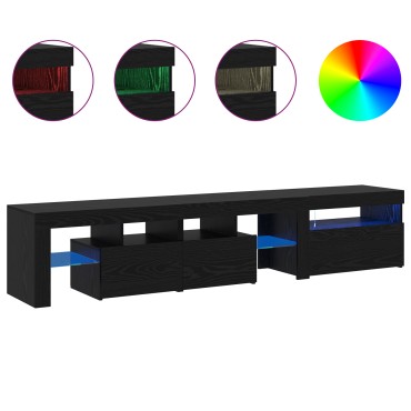 vidaXL Σετ Βαθμολογικών Κέντρων 2 τμχ με Φώτα LED Μαύρος Δρυς Επεξεργασμένο Ξύλο