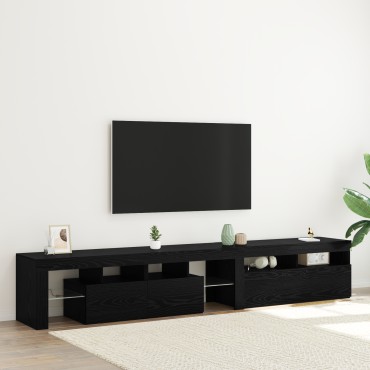 vidaXL Ντουλάπι TV 2 τμχ. Μαύρη Οξυά Επεξεργασμένο Ξύλο