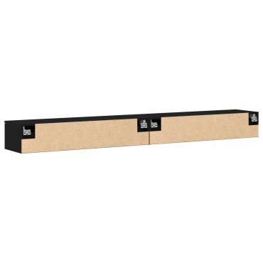 vidaXL Ντουλάπια τοίχου 2 τεμ. Μαύρη βελανιδιά 102x30x20cm Ξύλο