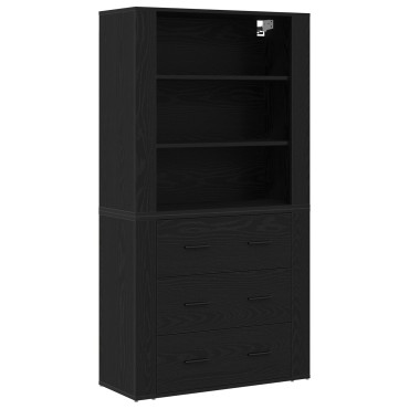 vidaXL Ψηλός ντουλάπι από Μαύρη δρυός 80x33x150cm 1 τεμ.