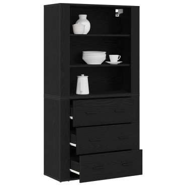 vidaXL Ψηλός ντουλάπι από Μαύρη δρυός 80x33x150cm 1 τεμ.
