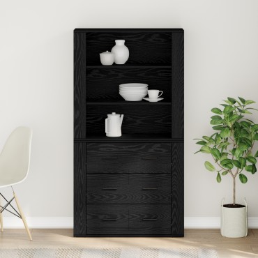 vidaXL Ψηλός ντουλάπι από Μαύρη δρυός 80x33x150cm 1 τεμ.