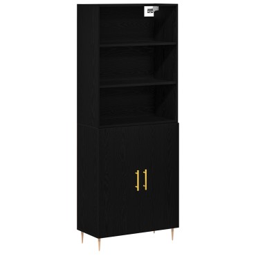 vidaXL Highboard Μαύρης Βελανιδιάς 69.5x34x180cm Μοριοσανίδα 1 τεμ.