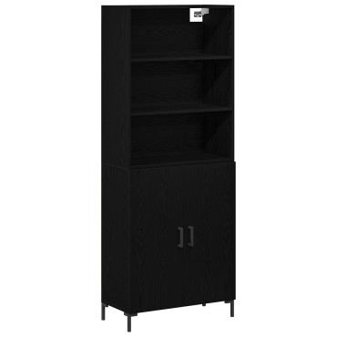vidaXL Μπουφές Μαύρη Δρυ 69.5x34x180cm Επεξεργασμένο Ξύλο 1 τεμ.