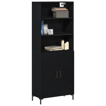 vidaXL Μπουφές Μαύρη Δρυ 69.5x34x180cm Επεξεργασμένο Ξύλο 1 τεμ.