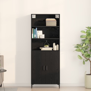 vidaXL Μπουφές Μαύρη Δρυ 69.5x34x180cm Επεξεργασμένο Ξύλο 1 τεμ.