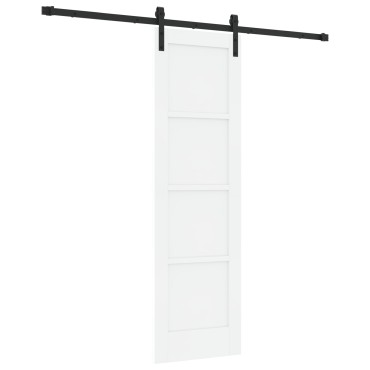 vidaXL Συρόμενη Πόρτα με Σετ Υλικών Λευκή 61x198.5 εκ. Συμπαγές Ξύλο