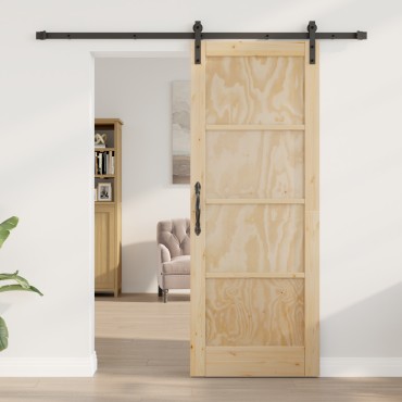 vidaXL Συρόμενη Πόρτα με υλικά 78x202 εκ. Μασίφ Ξύλο Πεύκου