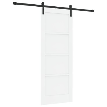 vidaXL Συρόμενη Πόρτα με Σετ Υλικών Λευκή 78x202 εκ. Σκληρού Ξύλου Πεύκου