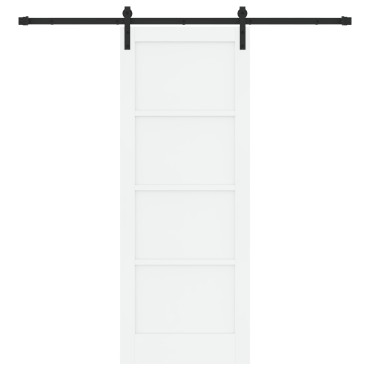 vidaXL Συρόμενη Πόρτα με Σετ Υλικών Λευκή 78x202 εκ. Σκληρού Ξύλου Πεύκου