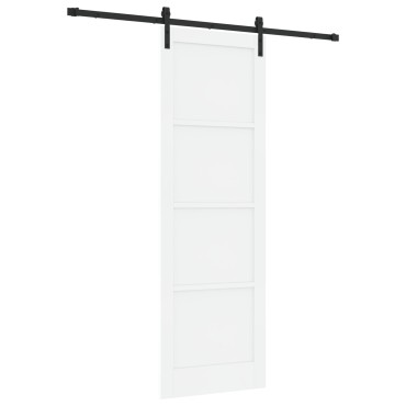 Συρόμενη Πόρτα vidaXL με Σετ Υλικών Λευκό 78x232 εκ Solid Wood Пεύκου, Εσωτερική Πόρτα vidaXL 'ORKDAL' Λευκή 78x232x4 εκ Solid Wood Пεύκου