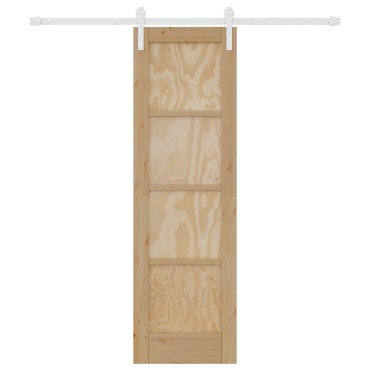 Πόρτα vidaXL με Σετ Υλικών 61x198.5 cm Μασίφ Ξύλο Πεύκου, Εσωτερική Πόρτα vidaXL 'ORKDAL'61x198.5 cm Μασίφ Ξύλο Πεύκου