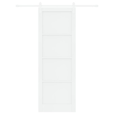 vidaXL Συρόμενη Πόρτα με Σετ Υλικών Λευκή 83x232 cm Συμπαγές Ξύλο Πεύκου
