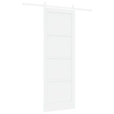 vidaXL Συρόμενη Πόρτα με Σετ Υλικών Λευκή 83x232 cm Συμπαγές Ξύλο Πεύκου