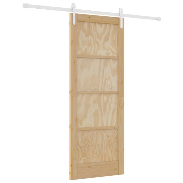 vidaXL Συρόμενη Πόρτα με Σετ Υλικών 78x202 εκ. Μασίφ Ξύλο Πεύκου
