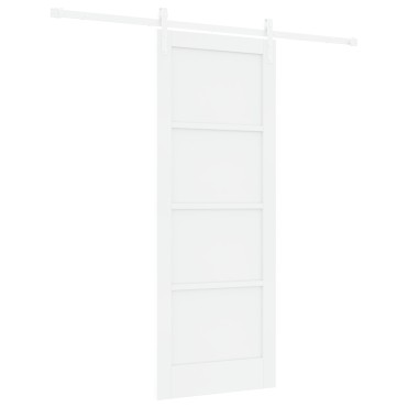 vidaXL Συρόμενη Πόρτα με Σετ Υλικών Λευκή 78x202 εκ. Συμπαγές Ξύλο Πεύκο