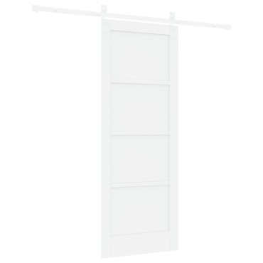 vidaXL Συρόμενη Πόρτα με Σετ Υλικών Λευκή 78x202 εκ. Συμπαγές Ξύλο Πεύκο