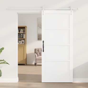 vidaXL Συρόμενη Πόρτα με Σετ Υλικών Λευκή 86x198.5 εκ.