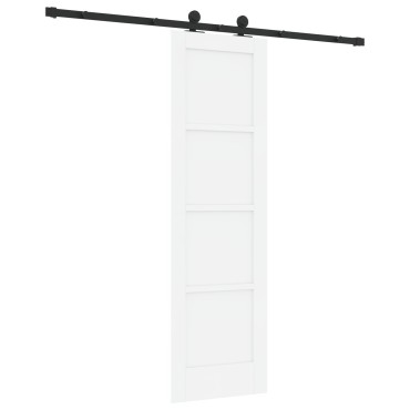 vidaXL Συρόμενη Πόρτα με Σετ Χερούλια Λευκή 61x198.5 εκ Συμπαγές Ξύλο Πεύκου