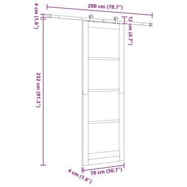 VidaXL Συρόμενη Πόρτα με Σετ Εξαρτημάτων Λευκή 78x232 εκ Συμπαγές Ξύλο Πεύκο, VidaXL Εσωτερική Πόρτα 'ORKDAL' Λευκή 78x232x4 εκ Συμπαγές Ξύλο Πεύκο
